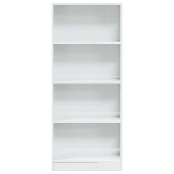 vidaXL B&uuml;cherregal Hochglanz-Wei&szlig; 60x24x143 cm Holzwerkstoff