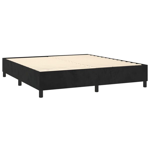 vidaXL Boxspringbettgestell Schwarz 160x200 cm Samt