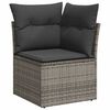 vidaXL Garten-Sofa-Set mit Speicher 7 pcs Grau Poly Rattan