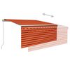 vidaXL Markise Manuell Einziehbar mit Rollo 3x2,5 m Orange Braun