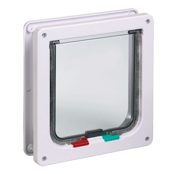 Karlie Katzenklappe Porta 4-Wege-Verschluss 23,5x5x25,2 cm Wei&szlig;