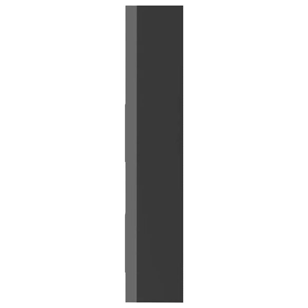 vidaXL B&uuml;cherregal Hochglanz-Grau 40x35x180 cm Holzwerkstoff