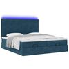 vidaXL Ottoman-Bett mit Matratzen & LEDs Dunkelblau 160x200 cm Samt
