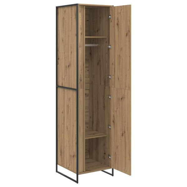 vidaXL Warderobe mit T&uuml;r 2 pcs Kunsthandwerk Eiche 50 x 50 x 200 cm