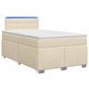 vidaXL Boxspringbett mit Matratze und LED Creme 120 x 190 cm Stoff