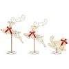 vidaXL Weihnachtsrentier mit Schlitten 3 stk. 72 LEDs Warmes Wei&szlig;