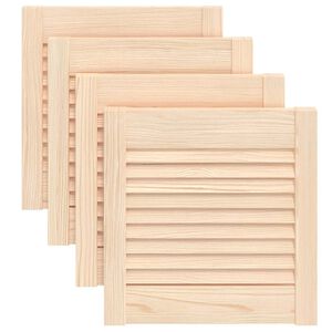 vidaXL Schrankt&uuml;ren Lamellen-Design 4 Stk. 39,5x39,4 cm Massivholz