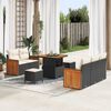 vidaXL Gartensofa-set mit Kissen 10 pcs Schwarz und Creme Poly-Rattan