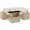vidaXL 5-tlg. Garten-Sofagarnitur mit Kissen Beige Poly Rattan