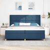 vidaXL Boxspringbett mit Matratze mit Kopfteil Blau 200 x 200 cm Stoff