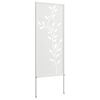 vidaXL Garten Sichtschutz-Leinwand Floral Weiß 50 x 140 cm