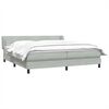vidaXL Boxspringbett mit Matratzen Hellgrau 180x210 cm Samt