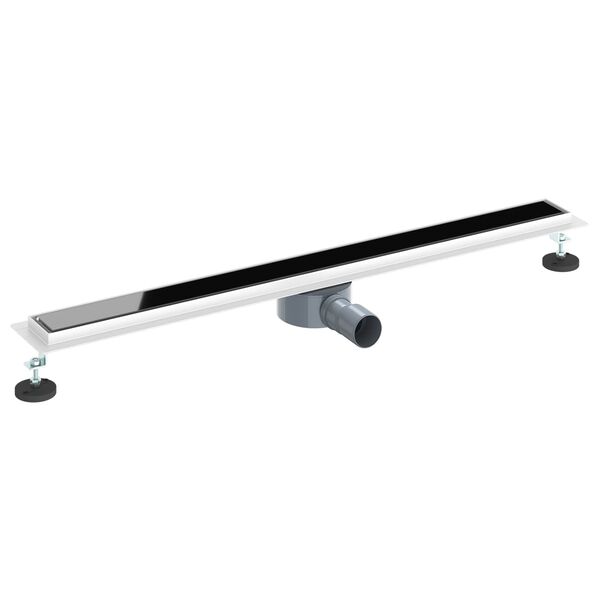 vidaXL Duschabfluss mit Glash&uuml;lle und 360&deg; Siphon Schwarz 90 cm