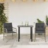 vidaXL 3-tlg. Bistro-Set mit Kissen Hellgrau Poly Rattan