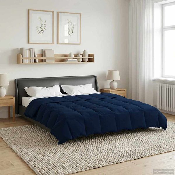 vidaXL Ganzjahresbettdecke Dunkelblau 220 x 240 cm Mikrofaser