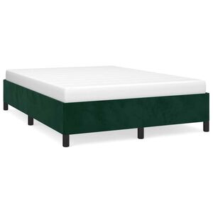 vidaXL Bettgestell ohne Matratze Dunkelgr&uuml;n 140x190 cm Samt