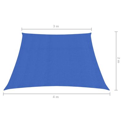 vidaXL Sonnensegel 160 g/m² Blau 3/4x2 m HDPE