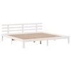 vidaXL Massivholzbett mit Regal ohne Matratze Weiß 180x200 cm Kiefer