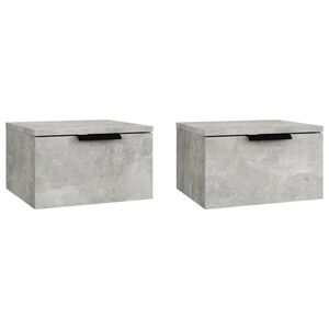 vidaXL Wand-Nachttische 2 Stk. Betongrau 34x30x20 cm