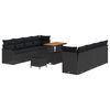 vidaXL Gartensofa-set 11 stk. Schwarz Poly-Rattan