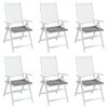 vidaXL Gartenstuhl-Kissen 6 Stk. Grau 50x50x4 cm Oxford-Gewebe