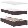 vidaXL Ottoman-Bett mit Matratzen & LEDs Dunkelbraun 200x200 cm Stoff