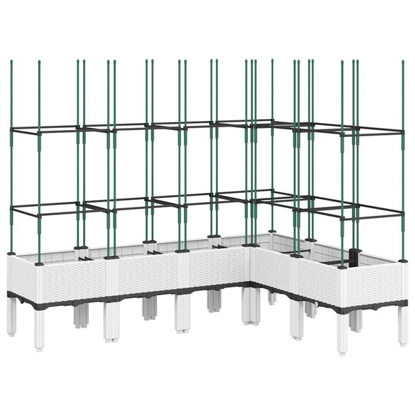 vidaXL Pflanzk&uuml;bel mit Rankgitter Wei&szlig; 160x120x142,5 cm PP