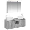vidaXL Badezimmerschrank-Set 4 stk. Grau Sonoma Holzwerkstoff