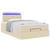 vidaXL Ottoman-Bett mit Matratze & LEDs Creme 120x200 cm Stoff