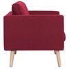 vidaXL 3-Sitzer-Sofa Stoff Weinrot