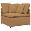 vidaXL Modulares Sofa mit Hocker Kissen Stoff in Lammwolloptik Beige