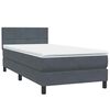 vidaXL Boxspringbett mit Matratze Dunkelgrau 90x220 cm Samt