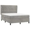 vidaXL Boxspringbett mit Matratze Hellgrau 140x190 cm Samt