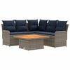 vidaXL M&ouml;belsets mit Kissen 4 pcs Grau und Marineblau PE-Rattan