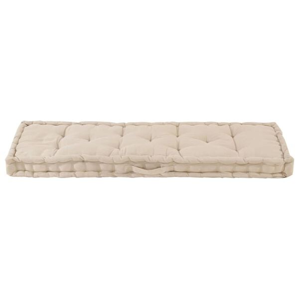 vidaXL Palettenkissen Baumwolle 120×40×7 cm Beige