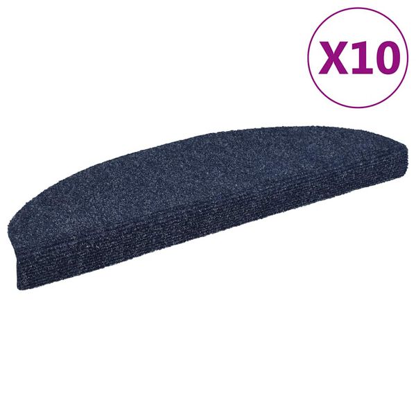 vidaXL Stufenmatten Selbstklebend 10 Stk. 65x21x4 cm Blau Halbrund Gro&szlig;