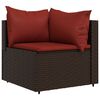 vidaXL 4-tlg. Garten-Lounge-Set mit Kissen Braun Poly Rattan