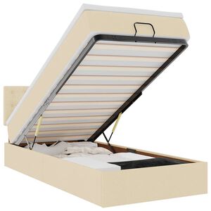 vidaXL Ottoman-Bett mit Matratze Creme 80x200 cm Stoff