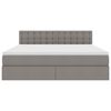 vidaXL Bett mit Stauraum und LED mit Matratze Taupe 160 x 200 cm Stoff