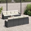 vidaXL Gartensofa-set mit Speicher 9 pcs Schwarz und Creme Poly-Rattan