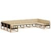 vidaXL Outdoor-Sofagarnitur mit Kissen 10 pcs Wei&szlig; und Beige
