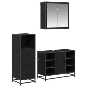 vidaXL Badezimmerm&ouml;bel-Set 3 stk. Altholz 35 x 37,5 x 166 cm