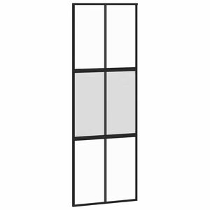 vidaXL Schiebet&uuml;r Schwarz 76x205 cm Hartglas und Aluminium