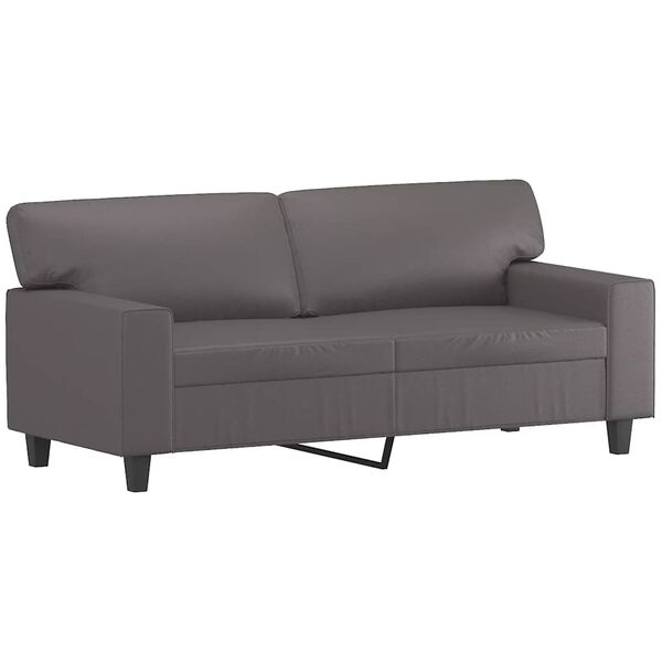 vidaXL 2-Sitzer-Sofa Grau 140 cm Kunstleder