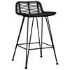 vidaXL Barhocker 2 Stk. Schwarz Rattan