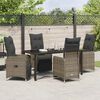 vidaXL Garten Essgruppe mit Kissen 5 pcs Grau Poly-Rattan