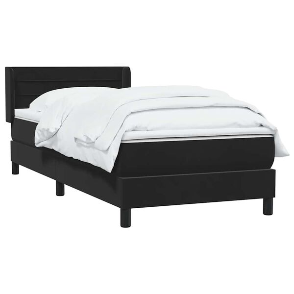 vidaXL Boxspringbett mit Matratze Schwarz 90x210 cm Samt