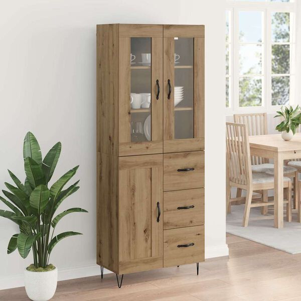 vidaXL Highboard Artisan-Eiche 69,5 x 34 x 90 cm Holzwerkstoff