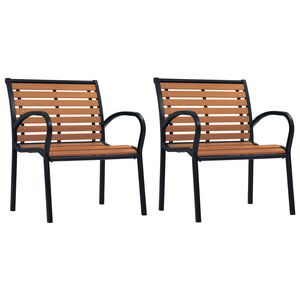 vidaXL Gartenst&uuml;hle 2 Stk. Stahl und WPC Schwarz und Braun