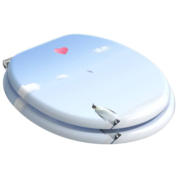 vidaXL Toilettensitz Blau 44 x 38 cm MDF-Platte